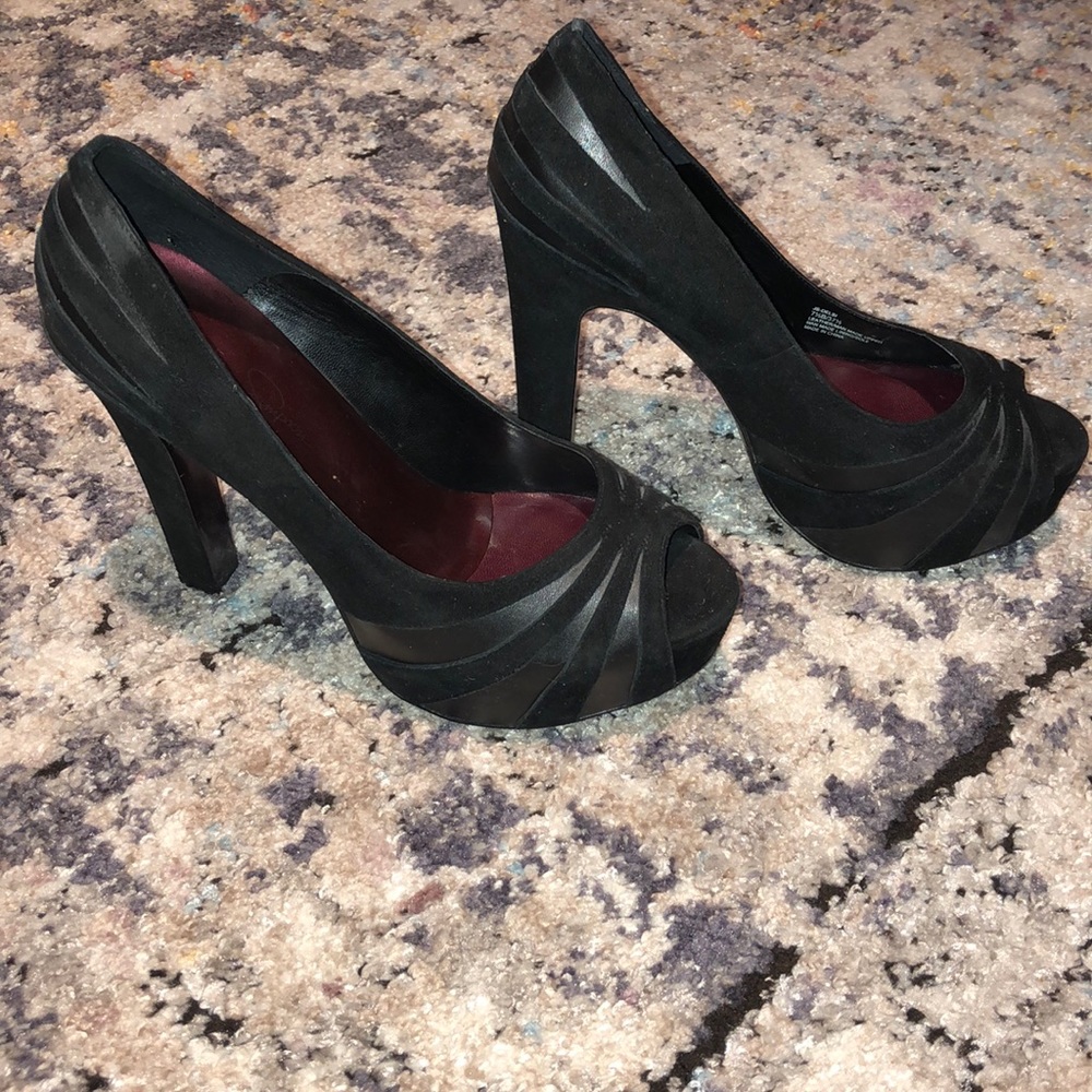 Jessica Simpson Delsi black suede heels